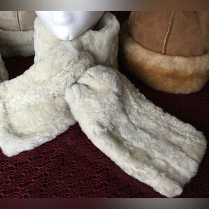 Genuine Sheepskin Scarf, Color Natural, One Size